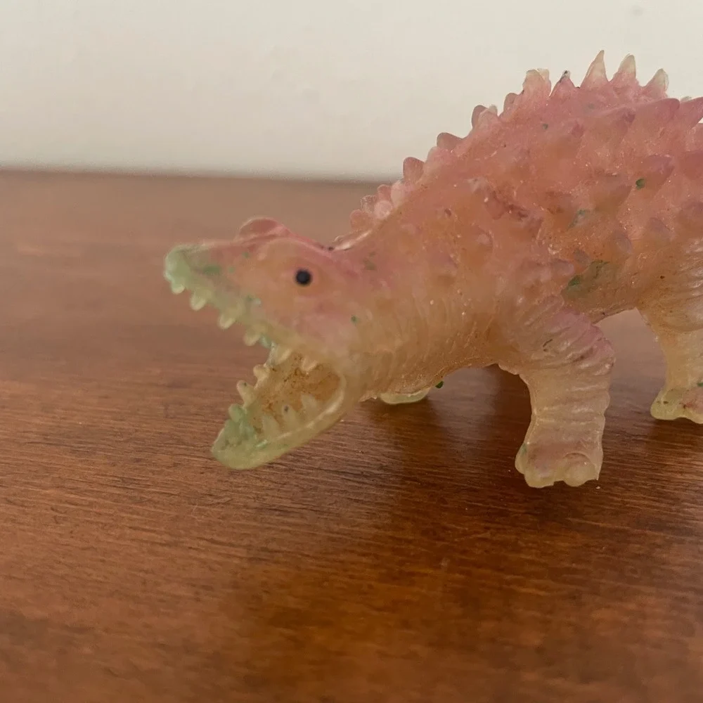 Vtg‎ 1980s Glow In The Dark panoplosaurus / ankylosaurus Dinosaur Toy Figure